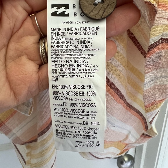 Billabong striped shirt dress L worn once - Picture 4 of 4